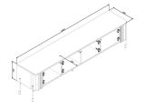 Mobile Porta tv Bianco un Ripiano Apertura Battente 190x40x50h cm, 4 Ante - Brembana