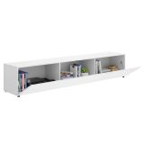Mobile Porta tv Bianco un Ripiano Un'anta 42x220x42h cm, 2 Vani - Brewster