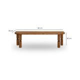 Mobile porta TV Ceres, Supporto per televisione da salotto, Credenza bassa da soggiorno, Base porta TV, 140x35h40 cm, Naturale