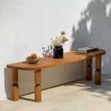 Mobile porta TV Ceres, Supporto per televisione da salotto, Credenza bassa da soggiorno, Base porta TV, 140x35h40 cm, Naturale