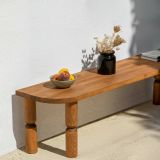 Mobile porta TV Ceres, Supporto per televisione da salotto, Credenza bassa da soggiorno, Base porta TV, 140x35h40 cm, Naturale