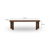 Mobile porta TV Ceres, Supporto per televisione da salotto, Credenza bassa da soggiorno, Base porta TV, 140x35h40 cm, Noce