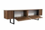 Mobile porta TV Colzate, Credenza da soggiorno, Armadio basso per TV, Base parete attrezzata, 180x30 h50 cm, Noce e Nero
