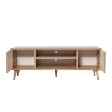 Mobile porta TV Decrux, Credenza da soggiorno, Armadio basso per TV, Base parete attrezzata, 140x40 h50 cm, Quercia