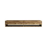 Mobile porta TV Eirene, Supporto per televisione da salotto, Credenza bassa da soggiorno, Base porta TV, 180x32h29 cm, Quercia