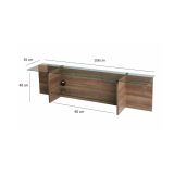 Mobile porta TV Erinyes, Supporto per televisione da salotto, Credenza bassa da soggiorno, Base porta TV, 158x35h40 cm, Noce