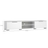 Mobile porta TV Fantine, Credenza da soggiorno, Armadio basso per TV, Base parete attrezzata, 40x173 h33 cm, Bianco