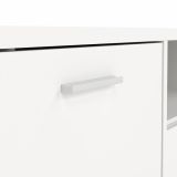 Mobile porta TV Fernande, Credenza da soggiorno, Armadio basso per TV, Base parete attrezzata, 40x147 h38 cm, Bianco