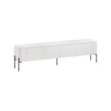 Mobile porta TV Fiaes, Madia da salotto con quattro ante battenti, Rialzato da terra, 190x40 h50 cm, Bianco