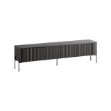 Mobile porta TV Fiaes, Madia da salotto con quattro ante battenti, Rialzato da terra, 190x40 h50 cm, Nero