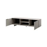 Mobile porta TV Funchal, Madia da salotto con due ante battenti e due vani aperti, Rialzato da terra, 180x42 h55 cm, Beige