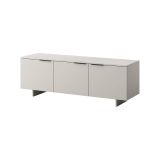 Mobile porta TV Fundao, Madia da salotto con tre ante battenti, Rialzato da terra, 150x42 h55 cm, Beige