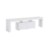 Mobile porta TV Govone, Credenza da soggiorno, Armadio basso per TV, Base parete attrezzata, 180x31 h50 cm, Bianco