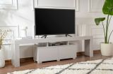 Mobile porta TV Govone, Credenza da soggiorno, Armadio basso per TV, Base parete attrezzata, 180x31 h50 cm, Grigio