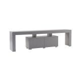 Mobile porta TV Govone, Credenza da soggiorno, Armadio basso per TV, Base parete attrezzata, 180x31 h50 cm, Grigio