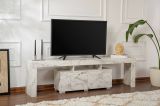 Mobile porta TV Govone, Credenza da soggiorno, Armadio basso per TV, Base parete attrezzata, 180x31 h50 cm, Marmo