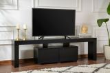 Mobile porta TV Govone, Credenza da soggiorno, Armadio basso per TV, Base parete attrezzata, 180x31 h50 cm, Nero