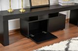 Mobile porta TV Govone, Credenza da soggiorno, Armadio basso per TV, Base parete attrezzata, 180x31 h50 cm, Nero
