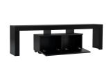 Mobile porta TV Govone, Credenza da soggiorno, Armadio basso per TV, Base parete attrezzata, 180x31 h50 cm, Nero