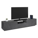Mobile Porta tv Grigio Ardesia un Cassetto un Ripiano 220x43x46h cm, 4 Ante Made in Italy - Azzurras