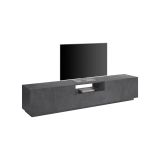 Mobile Porta tv Grigio Ardesia un Cassetto un Ripiano 220x43x46h cm, 4 Ante Made in Italy - Azzurras