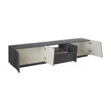Mobile Porta tv Grigio Ardesia un Cassetto un Ripiano 220x43x46h cm, 4 Ante Made in Italy - Azzurras