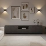 Mobile Porta tv Grigio Ardesia un Cassetto un Ripiano 220x43x46h cm, Apertura Battente Made in Italy - Azzurras