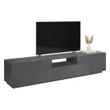 Mobile Porta tv Grigio Ardesia un Cassetto un Ripiano 220x43x46h cm, Apertura Battente Made in Italy - Azzurras