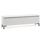 Mobile Porta tv Grigio Chiaro Nero un Ripiano 2 Ante 150x37x45h cm, con Piedini Made in Italy - Mimasato
