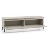 Mobile Porta tv Grigio Chiaro Nero un Ripiano 2 Ante 150x37x45h cm, con Piedini Made in Italy - Mimasato
