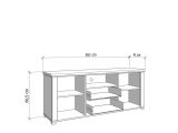 Mobile Porta tv Grigio Scuro Marrone Rovere Nodi 2 Cassetti 4 Ripiani 161x41x66.5h cm, Apertura Battente, Scorrevole - Rotondi