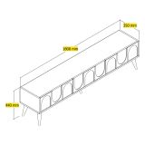 Mobile Porta tv Grigio Tortora Marrone Noce 3 Ante Apertura a Ribalta 180x35x44h cm, 3 Vani - Scafa