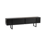 Mobile porta TV Gussola, Credenza da soggiorno, Armadio basso per TV, Base parete attrezzata, 180x30 h50 cm, Nero