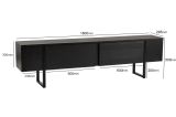 Mobile porta TV Gussola, Credenza da soggiorno, Armadio basso per TV, Base parete attrezzata, 180x30 h50 cm, Nero