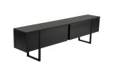 Mobile porta TV Gussola, Credenza da soggiorno, Armadio basso per TV, Base parete attrezzata, 180x30 h50 cm, Nero