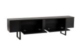 Mobile porta TV Gussola, Credenza da soggiorno, Armadio basso per TV, Base parete attrezzata, 180x30 h50 cm, Nero