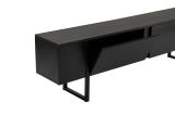 Mobile porta TV Gussola, Credenza da soggiorno, Armadio basso per TV, Base parete attrezzata, 180x30 h50 cm, Nero
