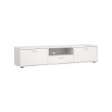 Mobile porta TV Harmonie, Credenza da soggiorno, Armadio basso per TV, Base parete attrezzata, 40x177 h38 cm, Bianco