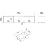 Mobile porta TV Harmonie, Credenza da soggiorno, Armadio basso per TV, Base parete attrezzata, 40x177 h38 cm, Nero