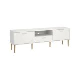 Mobile porta TV Heloise, Credenza da soggiorno, Armadio basso per TV, Base parete attrezzata, 40x177 h57 cm, Bianco