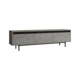 Mobile porta TV Hydra, Credenza da soggiorno, Armadio basso per TV, Base parete attrezzata, 160x36 h45 cm, Argento e Nero