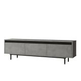 Mobile porta TV Hydra, Credenza da soggiorno, Armadio basso per TV, Base parete attrezzata, 160x36 h45 cm, Argento e Nero
