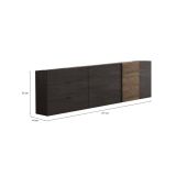 Mobile porta TV Iseo, Credenza da soggiorno, Armadio basso per TV, Base parete attrezzata, Made in Italy, 181x44 h59 cm, Ardesia e Noce