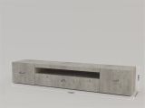 Mobile porta TV Jesse, Credenza bassa da soggiorno a 3 ante, Base porta TV, 100% Made in Italy, cm 200x40h37, Cemento
