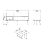 Mobile porta TV Jolie, Credenza da soggiorno, Armadio basso per TV, Base parete attrezzata, 39x117 h61 cm, Bianco