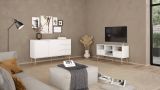 Mobile porta TV Jolie, Credenza da soggiorno, Armadio basso per TV, Base parete attrezzata, 39x117 h61 cm, Bianco