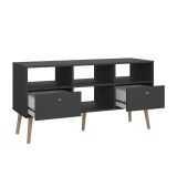 Mobile porta TV Jolie, Credenza da soggiorno, Armadio basso per TV, Base parete attrezzata, 39x117 h61 cm, Grigio