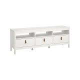 Mobile porta TV Liliane, Credenza da soggiorno, Armadio basso per TV, Base parete attrezzata, 38x151 h54 cm, Bianco