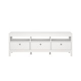 Mobile porta TV Liliane, Credenza da soggiorno, Armadio basso per TV, Base parete attrezzata, 38x151 h54 cm, Bianco