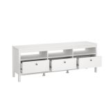 Mobile porta TV Liliane, Credenza da soggiorno, Armadio basso per TV, Base parete attrezzata, 38x151 h54 cm, Bianco